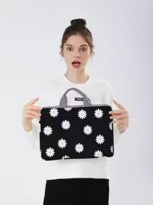 1pc Daisy Pattern Laptop Bag