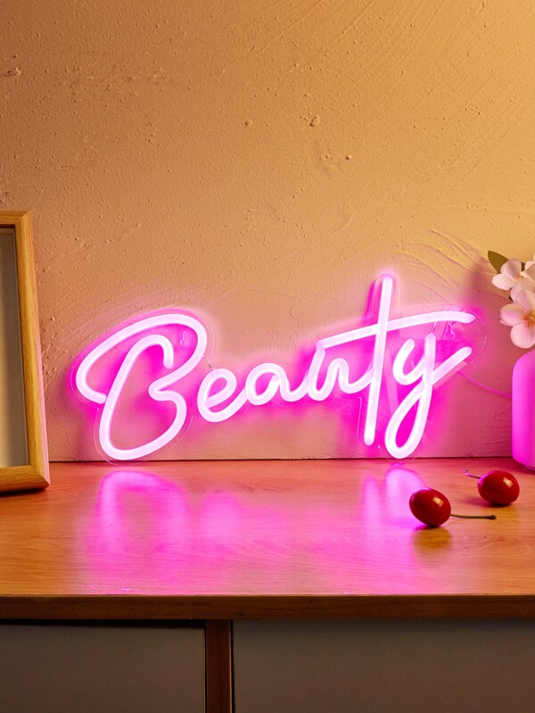 1PC Neon Sign Beauty  Wall Hanging Letter  Neon Sign For Bedroom