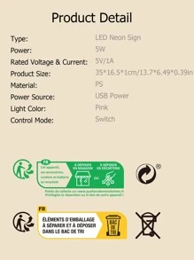 CHI-BUY 1 件美丽霓虹灯 - USB 供电 LED 霓虹灯适用于家居装饰、卧室房间酒吧商店墙壁艺术、婚礼派对装饰照明 - 粉色 - 查看 5