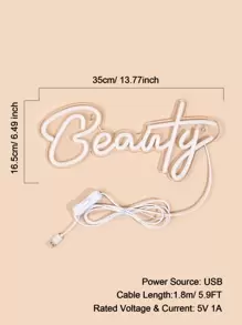 CHI-BUY 1 件美丽霓虹灯 - USB 供电 LED 霓虹灯适用于家居装饰、卧室房间酒吧商店墙壁艺术、婚礼派对装饰照明 - 粉色 - 查看 6