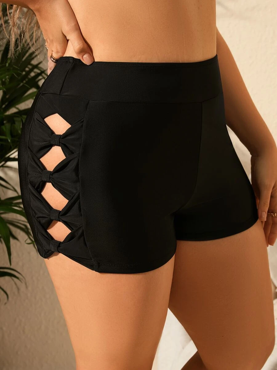 SHEIN Swim Curve Summer Beach Plus Bow Side Bikini Bottom