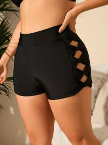 SHEIN Swim Curve Summer Beach Plus Bow Side Bikini Bottom