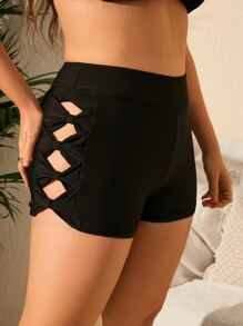 SHEIN Swim Curve Summer Beach Plus Bow Side Bikini Bottom