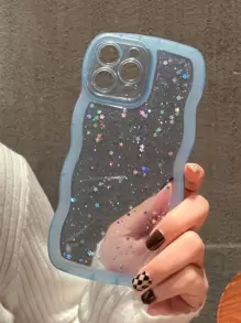 Sequin Decor Clear Phone Case - Multicolor - View 2