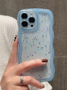 Sequin Decor Clear Phone Case - Multicolor - View 3