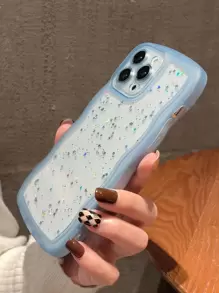 Sequin Decor Clear Phone Case - Multicolor - View 4