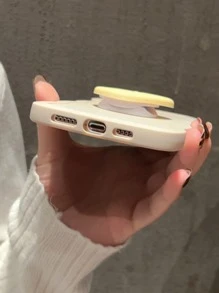 Plain Phone Case With Heart Stand-Out Phone Grip - Apricot - View 2