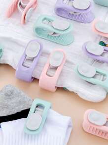4pcs Random Color Duvet Clips Non-slip Quilt Blanket Clip, Duvet Sheet Fixer Anti-run Bed Sheet Clips Quilt Fastener Sleep Clothes Pegs - Multicolor - View 1