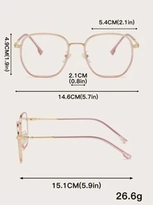 Gafas contra la luz azul con marco geométrico - Rosa - Ver 5