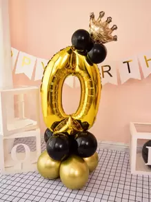 16 piezas corona & en forma de número globo - Multicolor - Ver 9