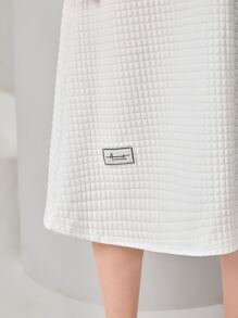 Mulvari Letter Patched Drop Shoulder Sweatshirt Dress - White - View 3