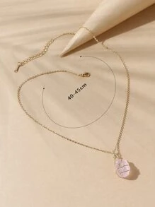 1 Dây Đồng Handmade Thời Trang Cá Tính Bọc Vòng Cổ Đá Tự Nhiên, Mặt Dây Chuyền Nữ. Đá thay đổi một chút về kích thước và màu sắc. - Hồng - Xem 4