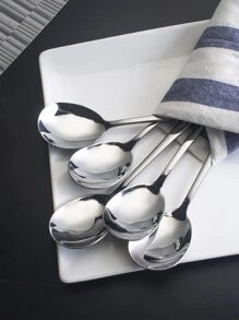 5入組不銹鋼勺 - 銀色 - 查看 3