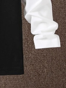 Boys Reflective Cartoon Graphic 2 In 1 Hooded Tee - Black and White - View 3