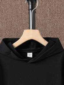 Boys Reflective Cartoon Graphic 2 In 1 Hooded Tee - Black and White - View 4