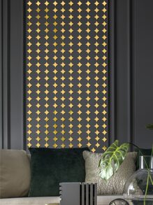 50 miếng dán tường gương Rama trang trí tường Rama trang trí phòng gương treo tường gương cho phòng trang trí nhà trang trí phòng tắm trang trí phòng khách - Vàng - Xem 1