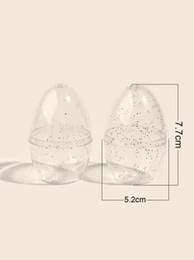 两个银色碎蛋壳，美容蛋化妆海绵收纳盒装饰展示盒圣诞节节日装饰袋、房间装饰、包、化妆包、梳妆台、旅行、化妆包、旅行必需品、收纳袋、收纳、旅行必需品、化妆品收纳袋、化妆包、化妆品收纳袋、收纳袋、洗漱包、桌面收纳袋、化妆包、化妆收纳袋、梳妆配件、化妆包、化妆包、珠宝盒、小袋、化妆刷架、刷架、香水收纳袋、小袋 - 銀色 - 查看 4