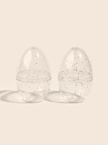 两个银色碎蛋壳，美容蛋化妆海绵收纳盒装饰展示盒圣诞节节日装饰袋、房间装饰、包、化妆包、梳妆台、旅行、化妆包、旅行必需品、收纳袋、收纳、旅行必需品、化妆品收纳袋、化妆包、化妆品收纳袋、收纳袋、洗漱包、桌面收纳袋、化妆包、化妆收纳袋、梳妆配件、化妆包、化妆包、珠宝盒、小袋、化妆刷架、刷架、香水收纳袋、小袋 - 銀色 - 查看 3