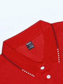 Manfinity Homme 男士條紋飾邊POLO衫