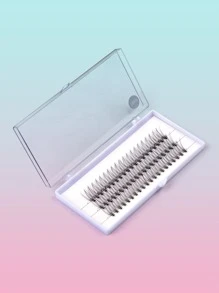 Individual Cluster Lashes, 4boxes Faux Mink Lashes Natural Long Fishtail False Eyelashes For Women Mom Wife Sister Teen Girl Friend - Black - View 4