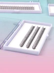 Individual Cluster Lashes, 4boxes Faux Mink Lashes Natural Long Fishtail False Eyelashes For Women Mom Wife Sister Teen Girl Friend - Black - View 6