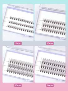 Individual Cluster Lashes, 4boxes Faux Mink Lashes Natural Long Fishtail False Eyelashes For Women Mom Wife Sister Teen Girl Friend - Black - View 7