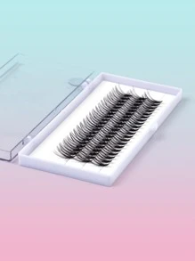 Individual Cluster Lashes, 4boxes Faux Mink Lashes Natural Long Fishtail False Eyelashes For Women Mom Wife Sister Teen Girl Friend - Black - View 4