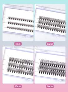 Individual Cluster Lashes, 4boxes Faux Mink Lashes Natural Long Fishtail False Eyelashes For Women Mom Wife Sister Teen Girl Friend - Black - View 6