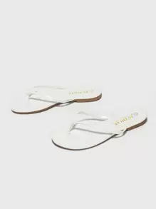 極簡風格人字拖 - 白色 - 查看 3
