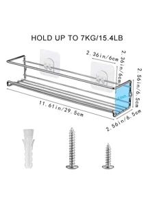Set de 1/2/4 piezas Estantería de almacenamiento de frascos de especias de color liso para la cocina - Plateado - Ver 8