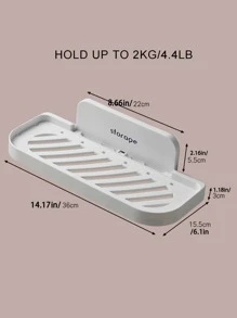 1入組字母圖案掛壁式浴室儲物架 - 白色 - 查看 6