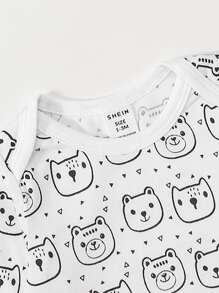 Baby Boy 2pcs Cartoon & Letter Graphic Bodysuit - Multicolor - View 3