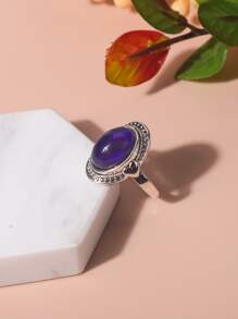 1入組女士復古心情變色戒指作為約會禮物 - 彩色 - 查看 3