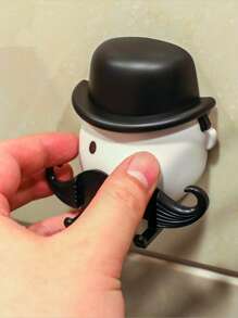 1 pieza con estampado de dibujos animados Maquinilla de afeitar Almacenamiento Soporte - Blanco y Negro - Ver 2