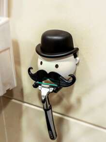 1 pieza con estampado de dibujos animados Maquinilla de afeitar Almacenamiento Soporte - Blanco y Negro - Ver 4