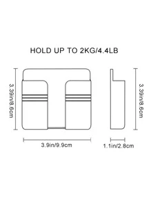 1 pieza estante de carga para teléfono móvil de montaje en pared, caja de almacenamiento de control remoto multifunción creativa blanca, estante de contenedor de cabecera para cargar - Blanco - Ver 2