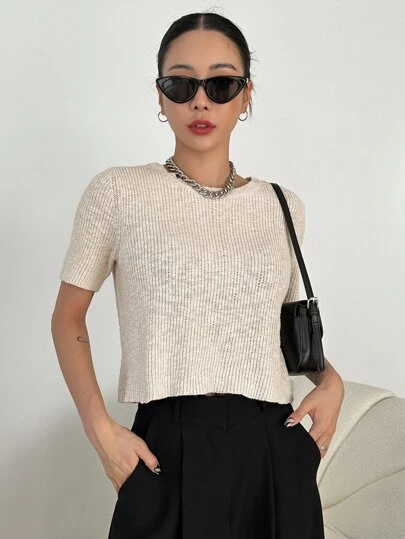 DAZY 素色條紋針織上衣