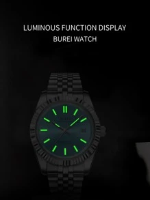 Men Water Resistant Date Mechanical Watch - Blue - View 5