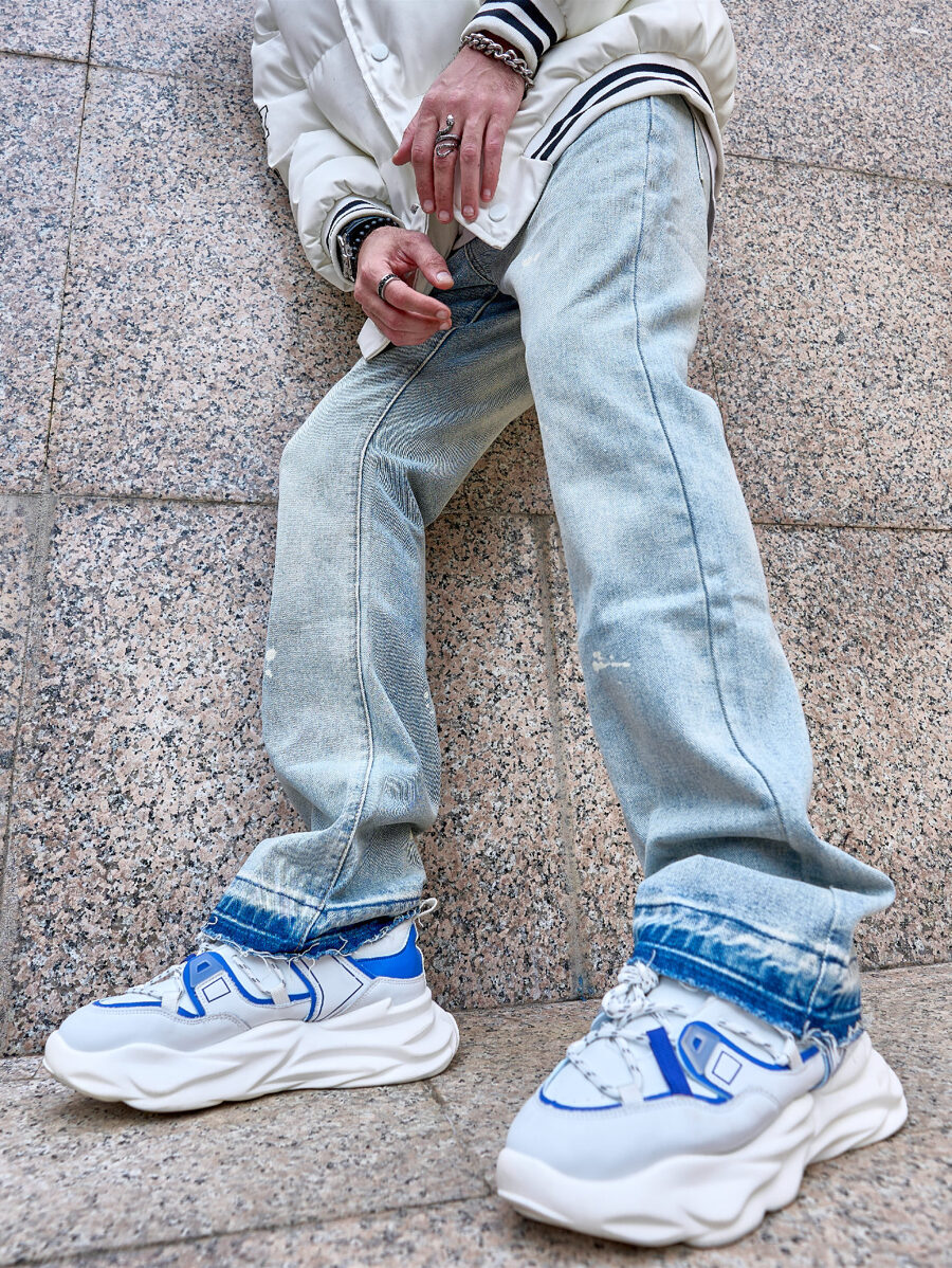 Manfinity EMRG Men Slant Pocket Bootcut Jeans - Light Wash - View 1