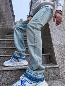 Manfinity EMRG Men Slant Pocket Bootcut Jeans - Light Wash - View 3