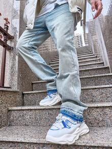 Manfinity EMRG Men Slant Pocket Bootcut Jeans - Light Wash - View 5