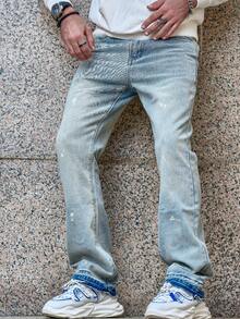 Manfinity EMRG Men Slant Pocket Bootcut Jeans - Light Wash - View 7