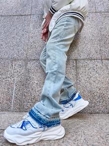 Manfinity EMRG Men Slant Pocket Bootcut Jeans - Light Wash - View 8