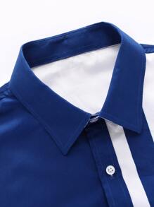 Manfinity Homme Completo casual da uomo per l estate composto da camicia a maniche corte con bottoni e contrasti di colore, e pantaloni con vita con coulisse (taglio irregolare)