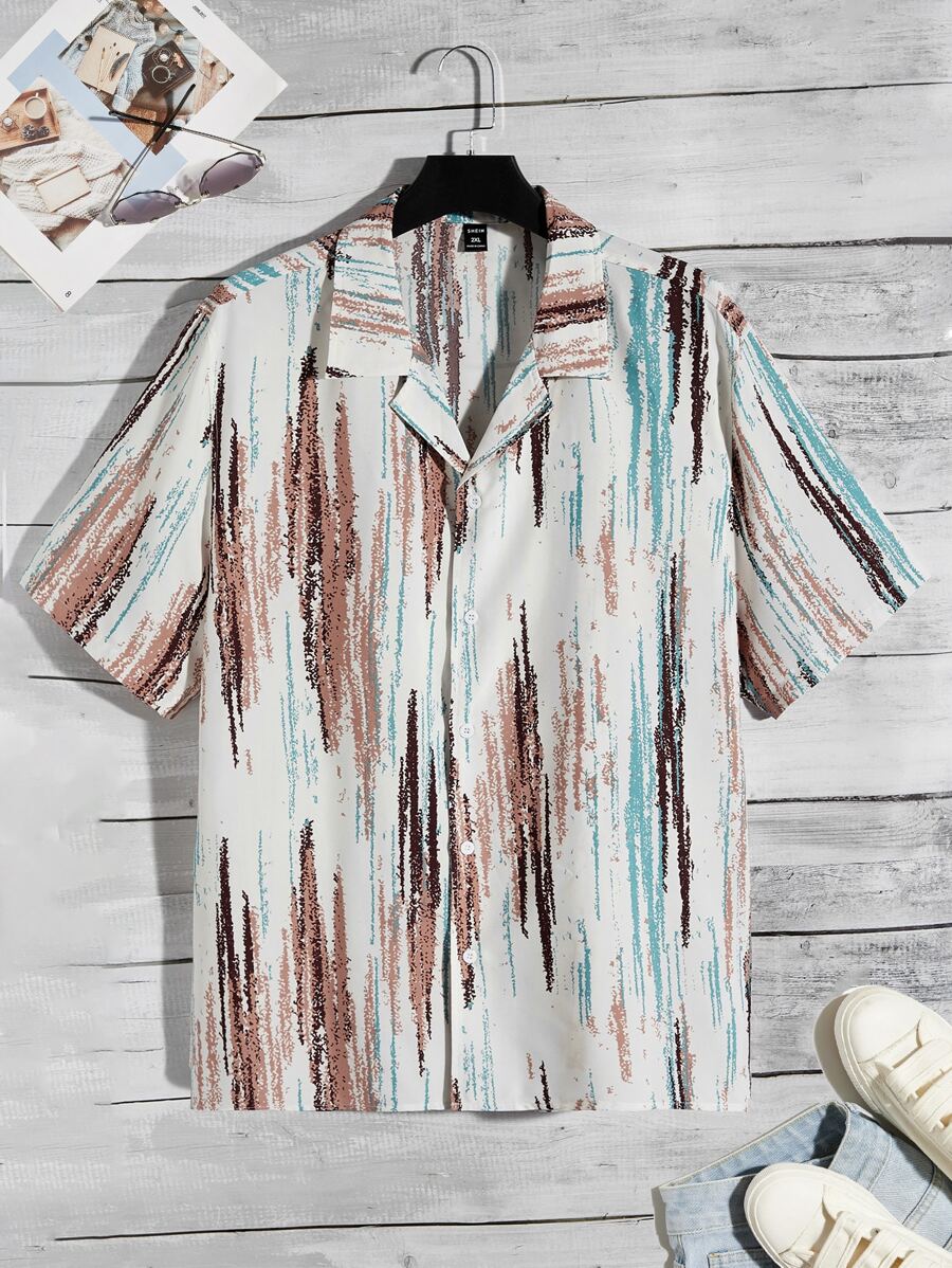 Manfinity Men Plus Allover Print Shirt - Multicolor - View 1