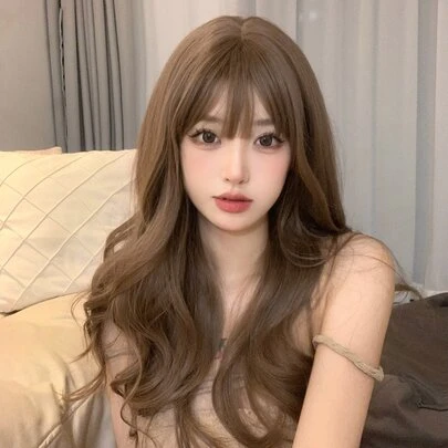 1 PC Dài 22 Inch Sợi Tổng Hợp Xoăn Bằng Màu Nâu Tóc Giả, Chịu Nhiệt & Nhìn Tự Nhiên, Mặc Hàng Ngày