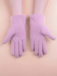 Guantes con estampado de dibujos animados - Rosa - Ver 2