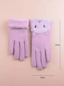 Guantes con estampado de dibujos animados - Rosa - Ver 3