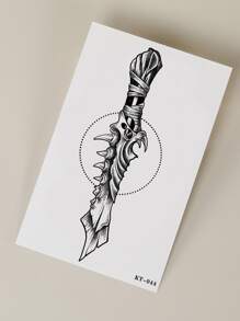 紋身貼紙,1張劍圖案一次性紋身適合女士,紋身貼紙成年人,逼真紋身貼劍圖案,適合女士和女孩 - 黑色 - 查看 5