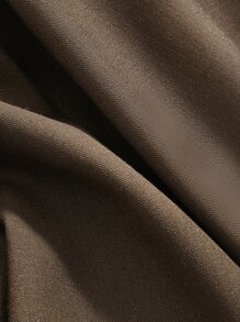 DAZY 素色前口袋落肩袖睡衣套裝 - 咖啡棕 - 查看 7